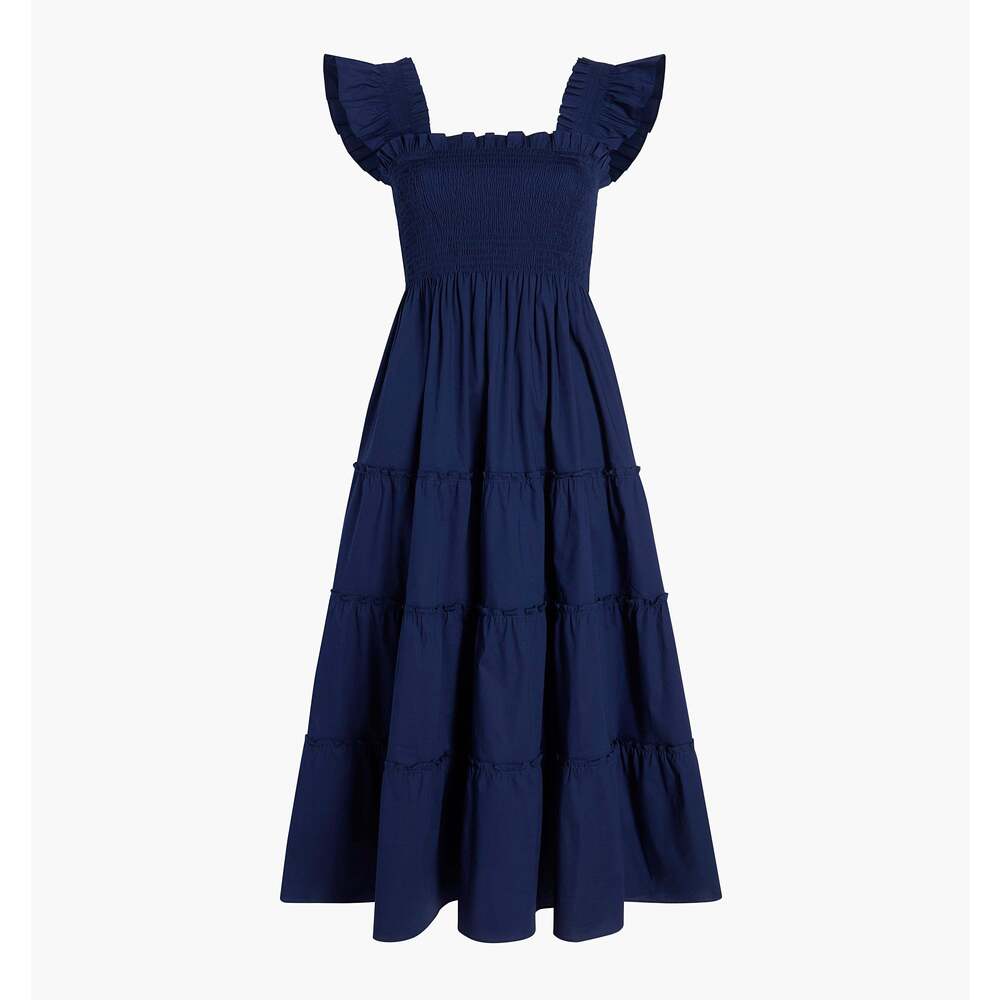 Hill House Home The Ellie Nap Dress - Navy Poplin Size SNavy Poplin / S
